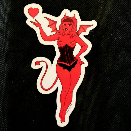 Devil Girl Sexy Pinup Vinyl Sticker