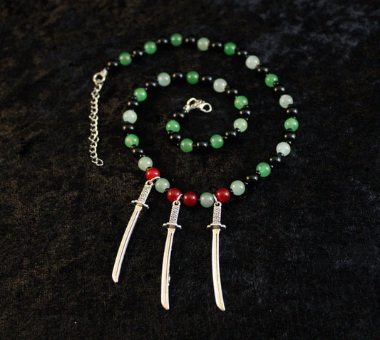 Three Sword Style - Glass Beaded Choker Necklace