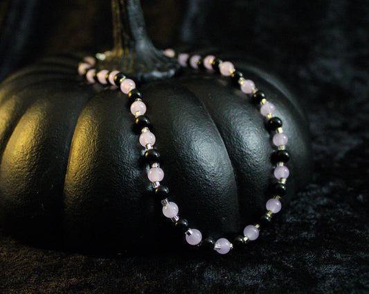 Gentle Abyss - Glass Beaded Choker Necklace